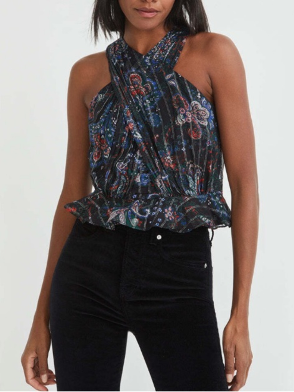 veronica beard kailani metallic top